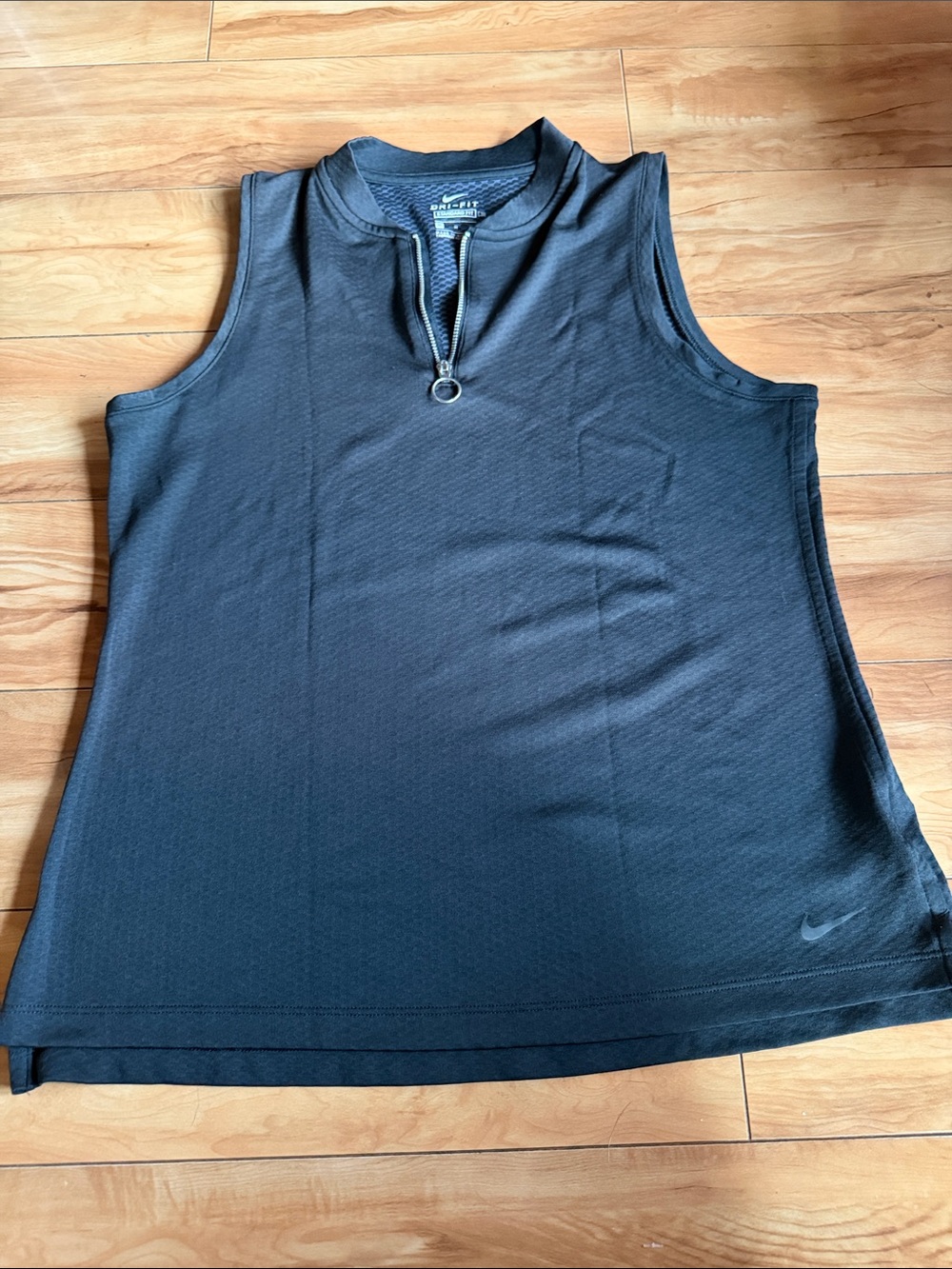 Nike Black Sleeveless Zip-Front Athletic Tank